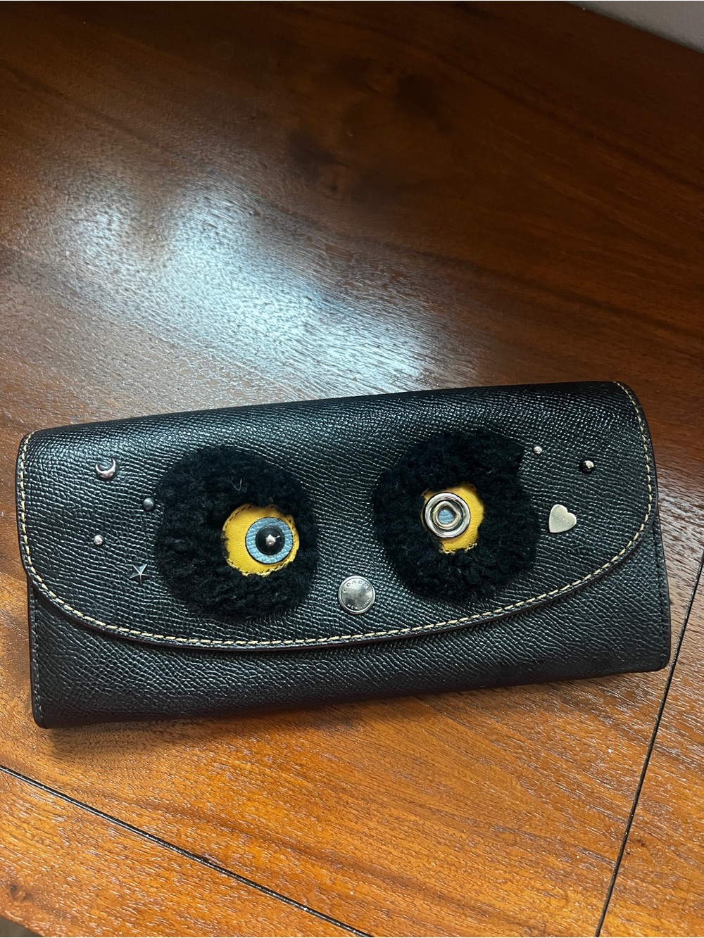 Coach Black Bear "FUZZ" Slim Envelope Wallet (Style F22724)